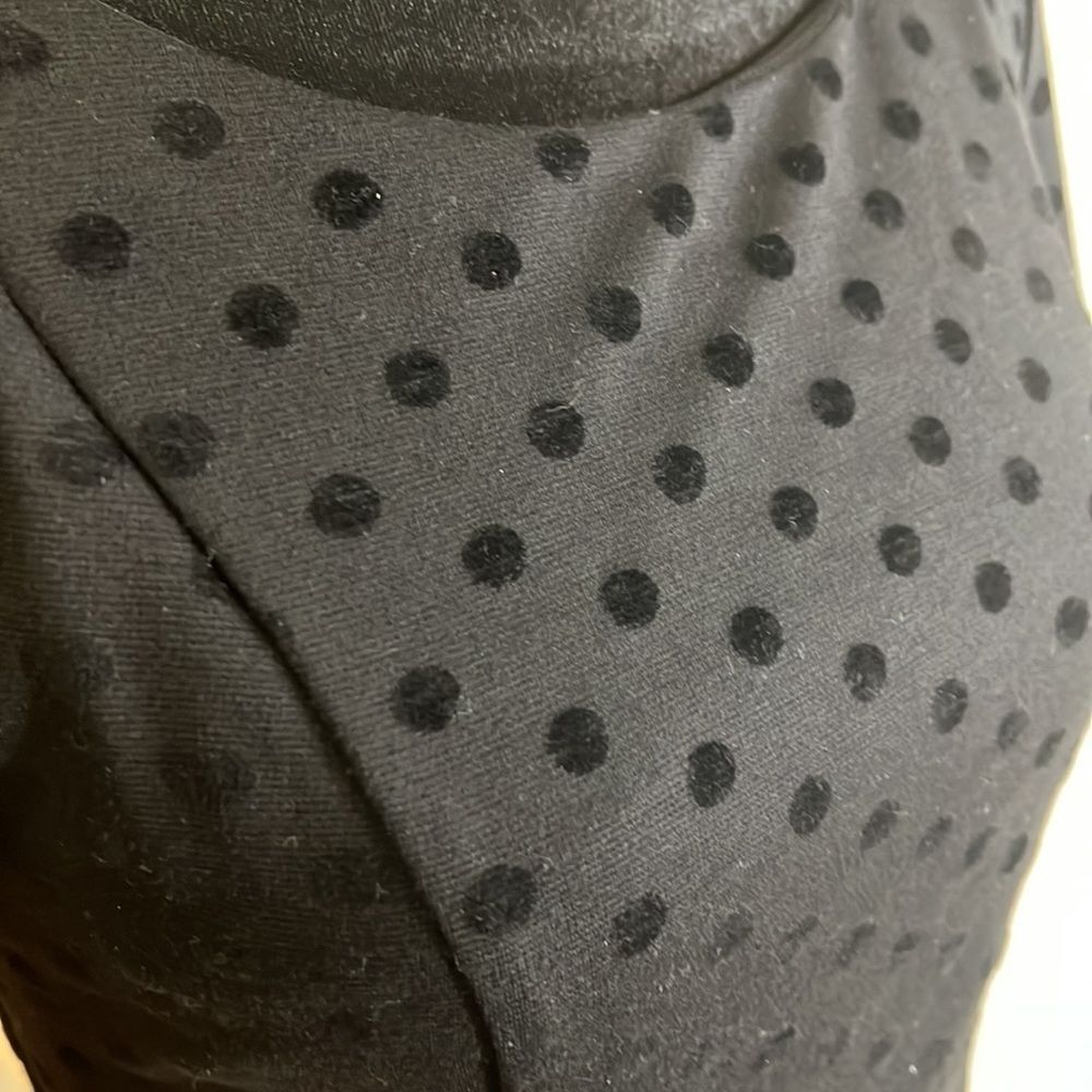 LAUREN CONRAD | Black Flocked Dot Short Sleeve Dress - Size 2 - Picture 5 of 8